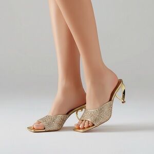 Elegant Gold Women's Heels